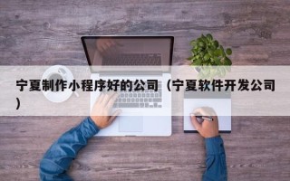 淮南宁夏制作小程序好的公司（宁夏软件开发公司）